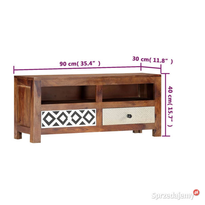 Szafka pod TV 90 x 30 x 40 lite drewno sheesham Warszawa