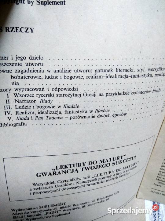 Iliada Homer opracowanie Warszawa