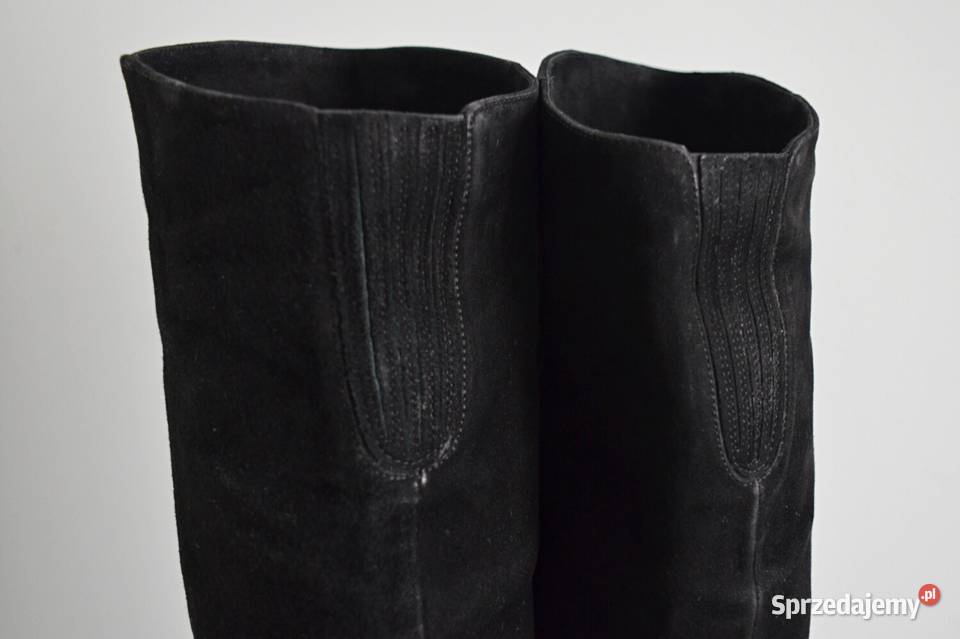 Zamszowe kozaki kolano TIFFI na szpilce i sprzedam