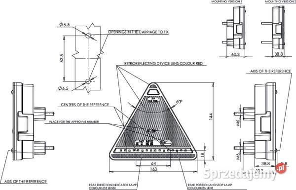 Lampa tylna zespolona LED lewa trójkątna 1224V małopolskie Kamionna
