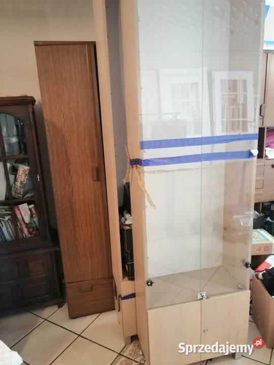 Regał z płyty jasny półki ze szkła sklepowy łódzkie Ujazd sprzedam