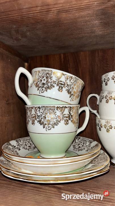 Filiżanka miętowa z talerzykiem Diamond England