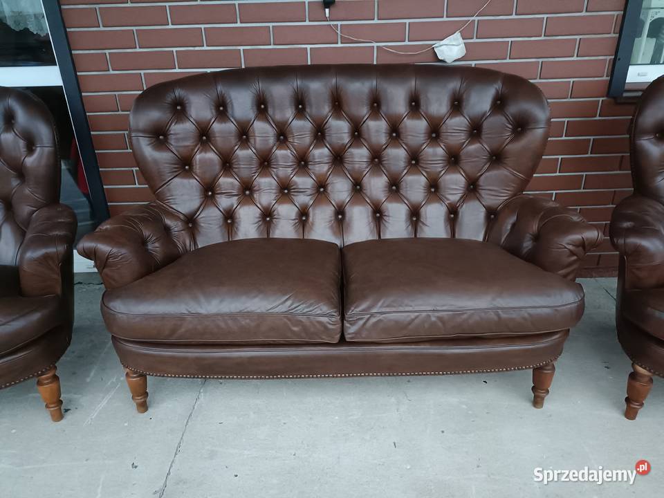 Sprzedam sofa plus dwa fotele ze skóry Ludwik Konin