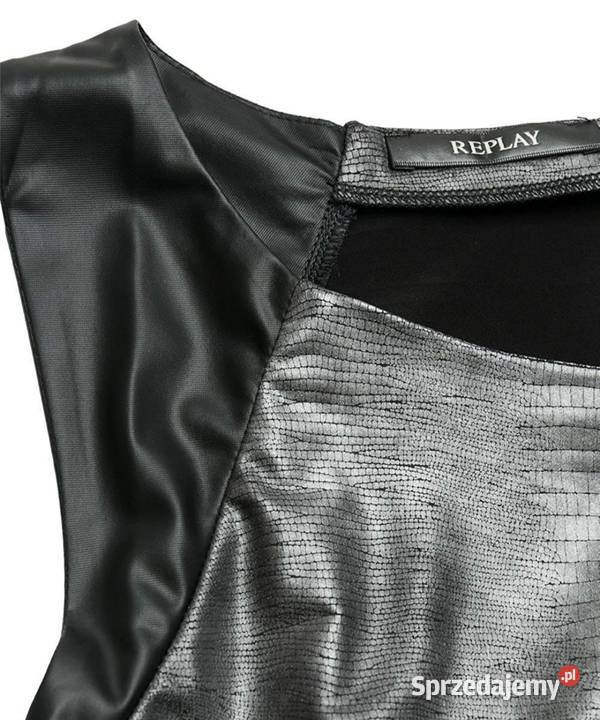 Replay bluzka sportowy top damski S szary/srebrny Lublin