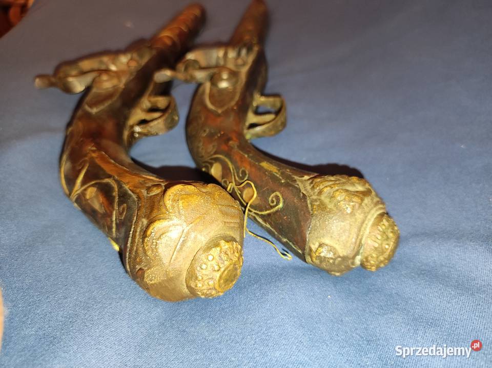 Pistolety skałkowe duże zdobne Wrocław sprzedam