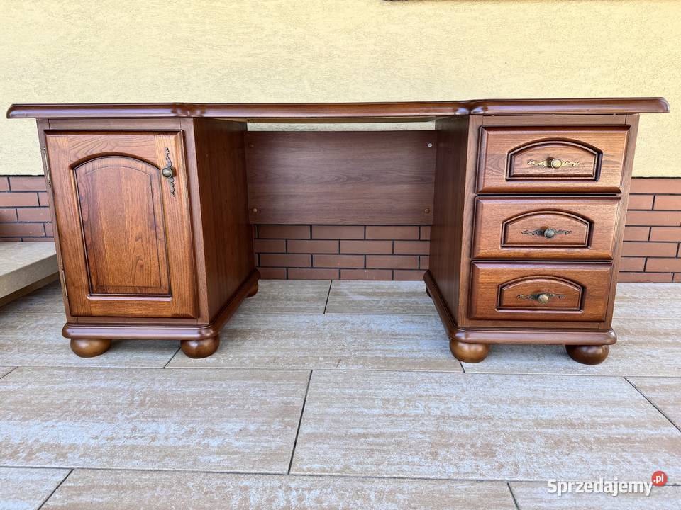 Biurko gabinetowe duże stylowe Bawaria BRW biuro