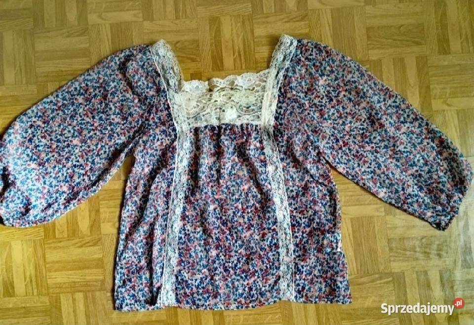 VILA piękna bluzka bluzeczka koszula Z koronką biały