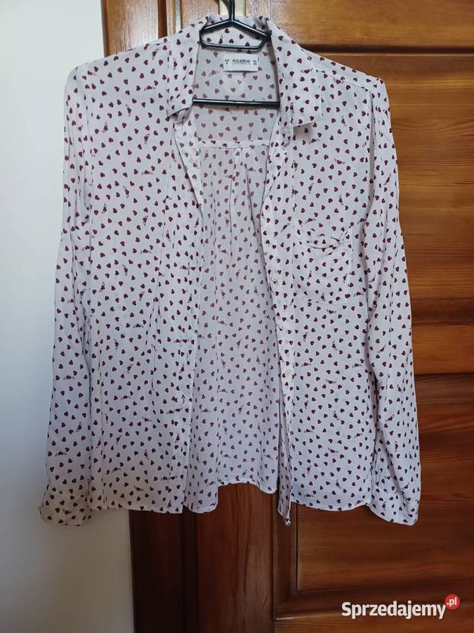 Koszula biała w serca rozmiar S PullBear stan Odzież damska podkarpackie Rzeszów