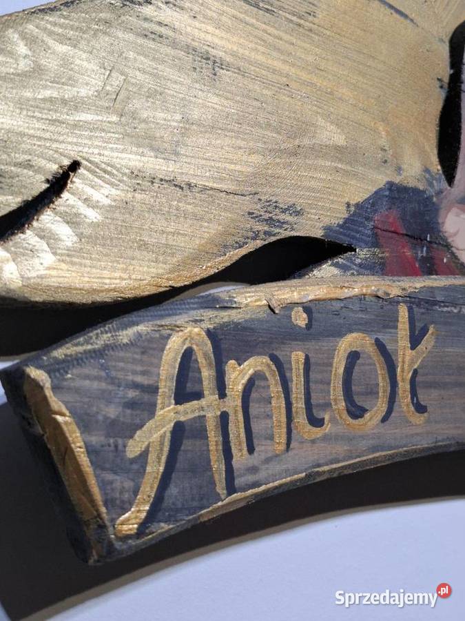 Drewniany obraz rękodzieło vintage hand made