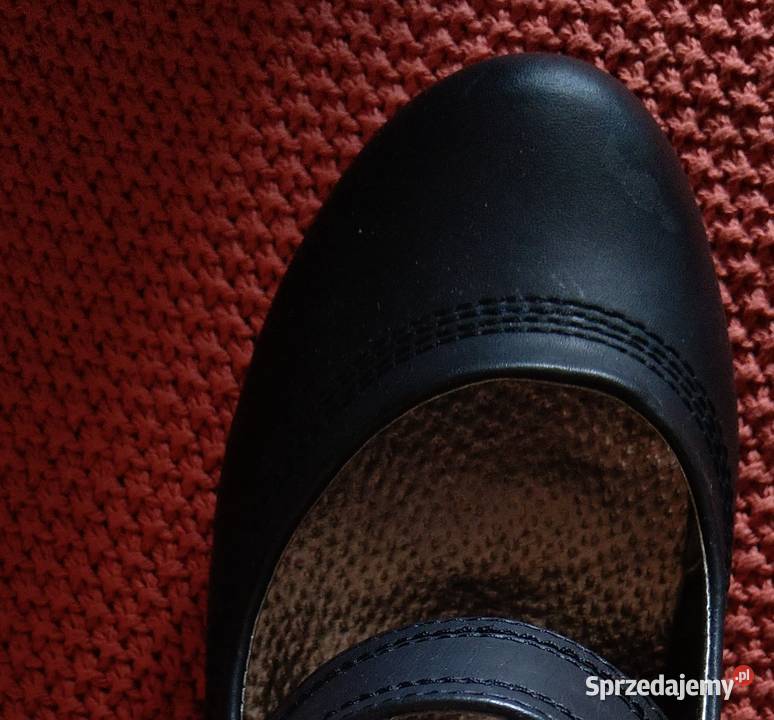 Czółenka botki czarne obcas wkładka 25 rozmiar