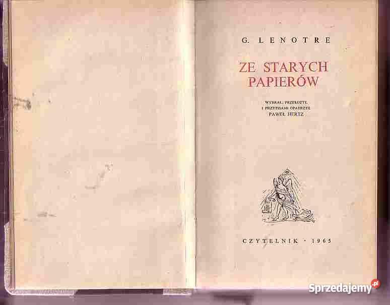4717 STARYCH PAPIERÓW G LENOTRE małopolskie