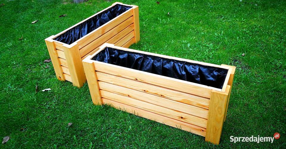 Donica drewniana prostokątna kwietnik osłonka świętokrzyskie Radków