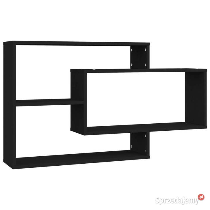 Półki ścienne czarne 104x20x585 materiał