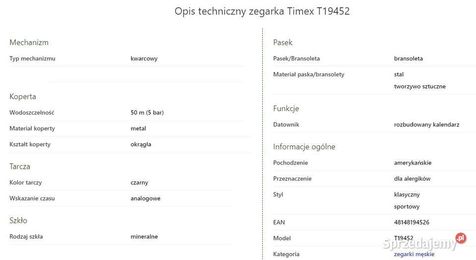 Timex T19452 zegarek Marlboro Edition Zbylitowska Góra sprzedam
