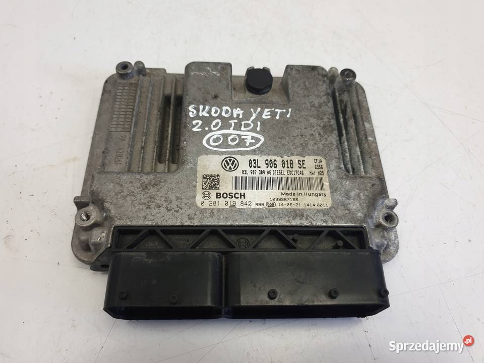 STEROWNIK SILNIKA Skoda Yeti 20 TDI 03L906018SE osobowe Komputery lubelskie Rudka