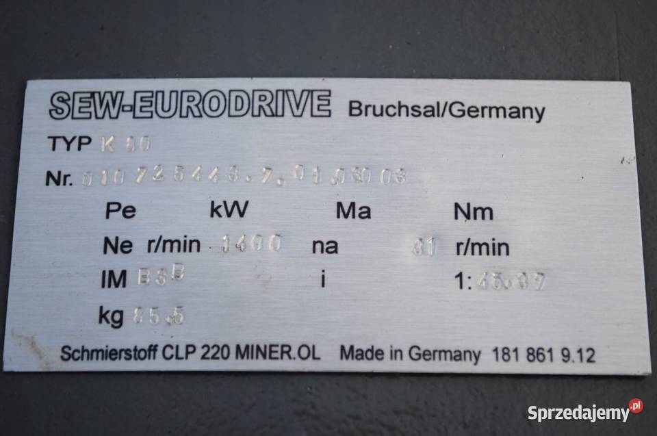 Przekładniareduktor kątowa Przełożenie 14537