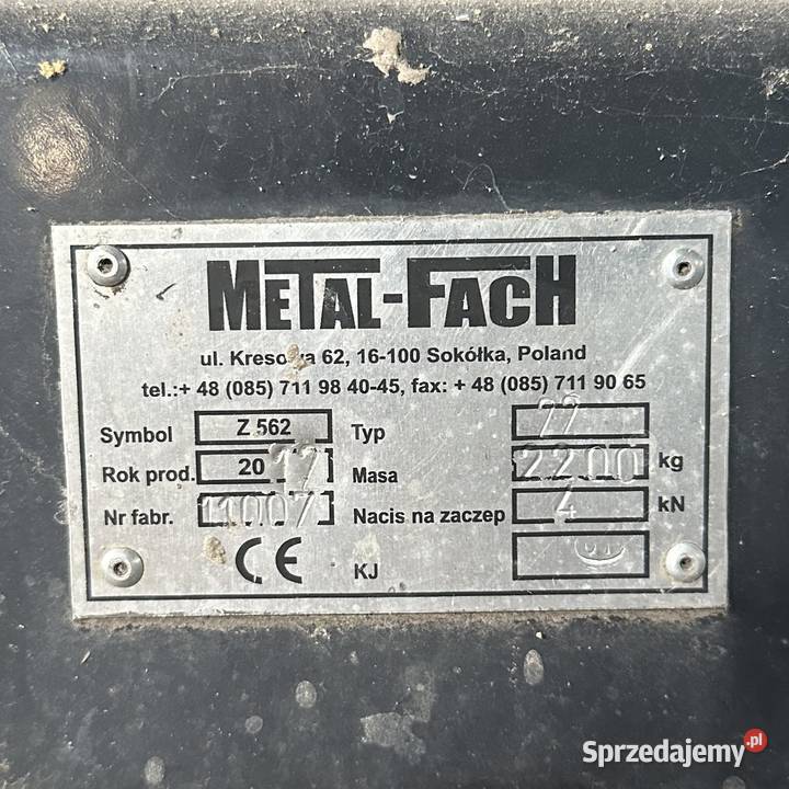 Prasa rolująca MetalFach Z562 RN lubelskie Wojcieszków