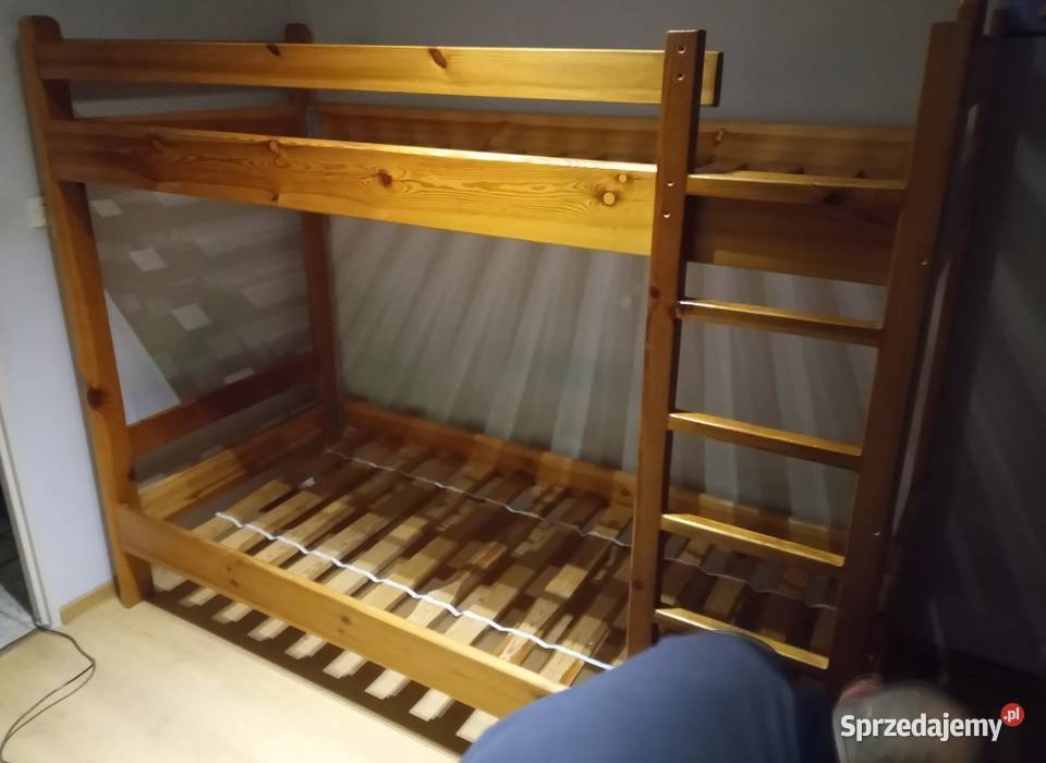 Łóżko piętrowe sosnowe + materace