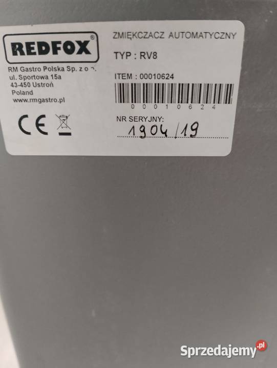 Zmiękczacz Automatyczny Redfox RV8 dolnośląskie Wrocław sprzedam