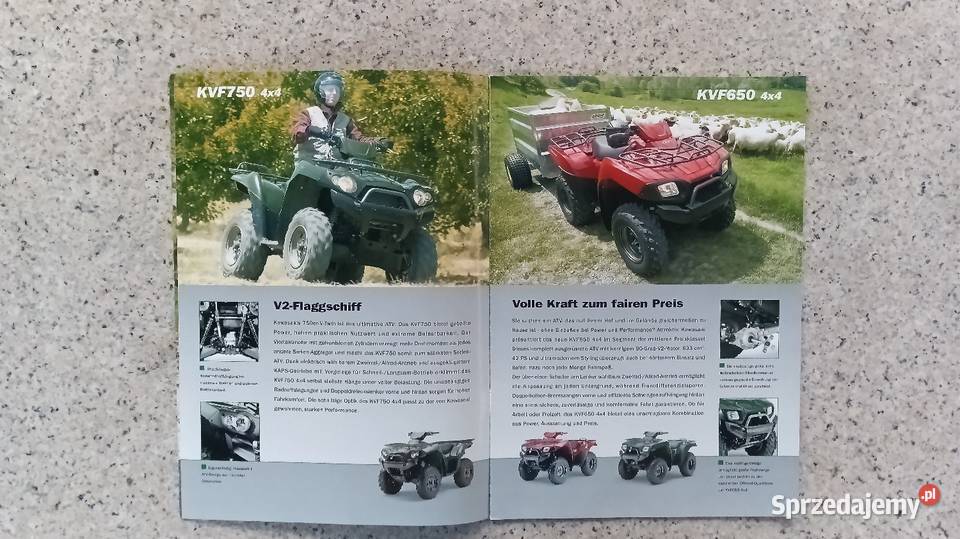 KAWASAKI Quad ATV KFX KVF KLF Prospekty Ulotki motoryzacja, transport Bytom