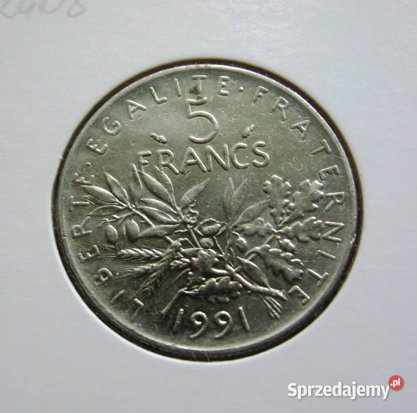 Francja 5 Franków 1991r W Holderze Kalisz