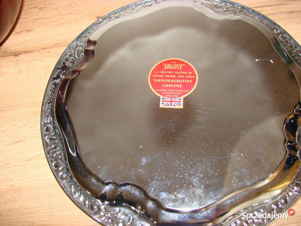 Srebrny Jubileusz Elżbiety II chromowana taca Antyki, Sztuka, Kolekcje Pruszcz Gdański sprzedam