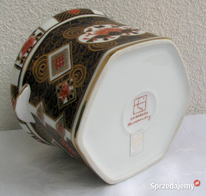 Sześciokątna porcelanowa osłonka doniczka Imari Koszalin