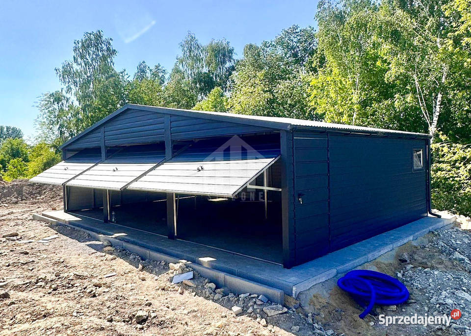Garaż blaszany 9x5m 3x brama uchylna 2x okno Sprzedaż pomorskie Gdańsk