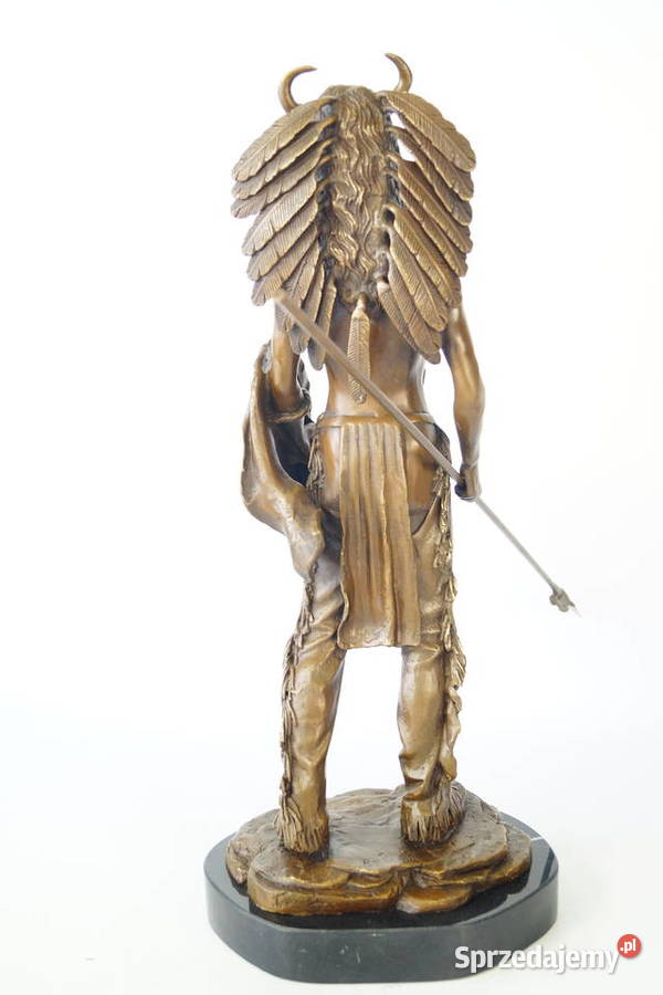 INDIANIN Z BRĄZU rzeźba figura duża wojownik sprzedam