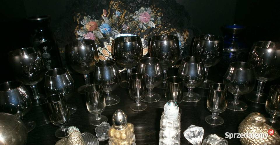Szkło Metalizowane Kieliszki Szklanki Literatki Kraków sprzedam
