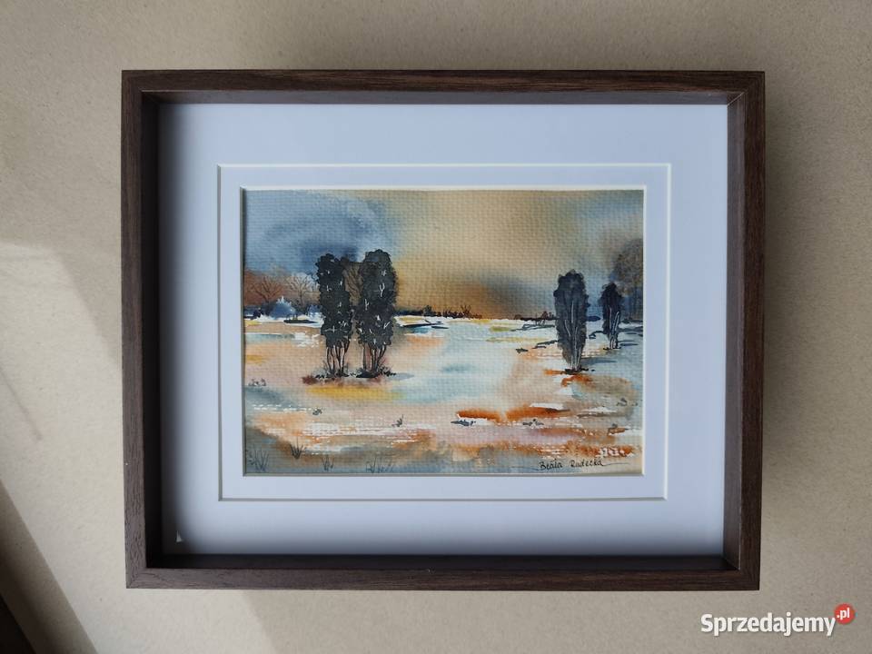 Akwarela Akwarelka Obraz pt Współistnienie warmińsko-mazurskie Mikołajki