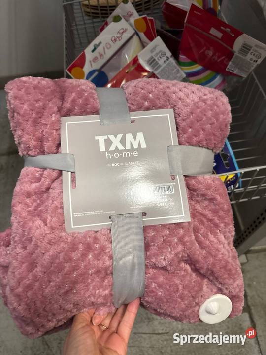 Koc puszysty TXM Home różowy Pościel i koce