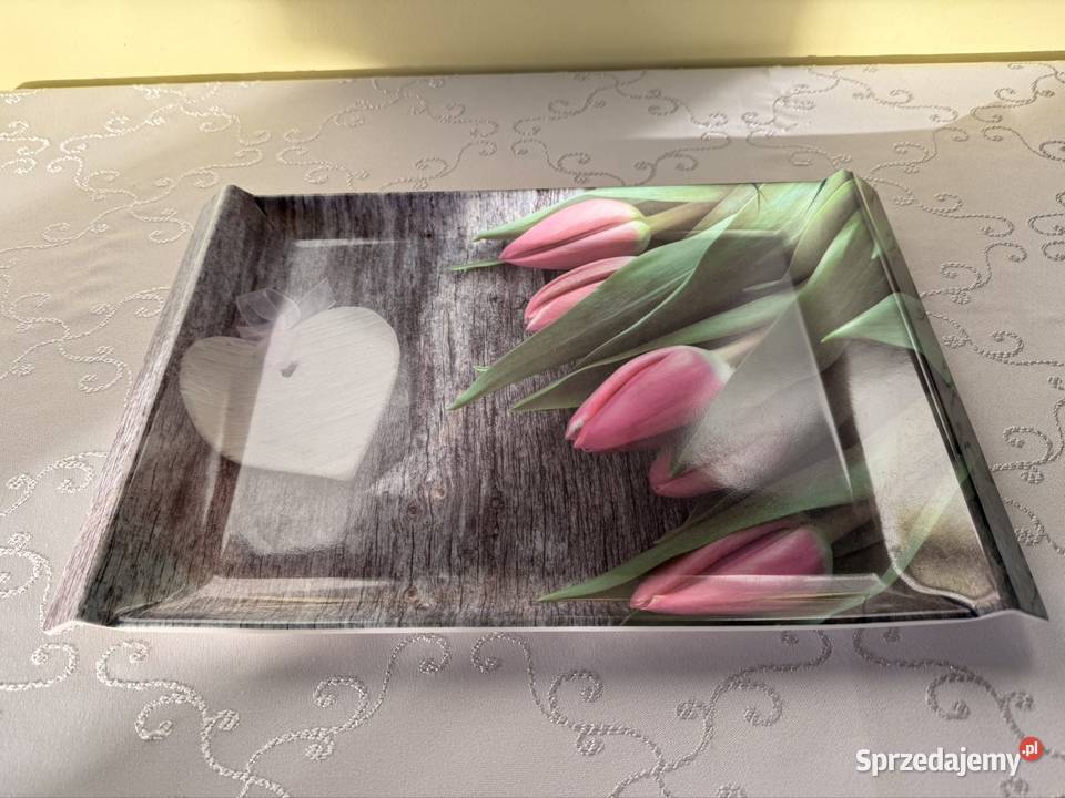 Dekoracyjna Taca Prostokątna Patera Tulipany Wyposażenie wnętrz Czerwionka-Leszczyny