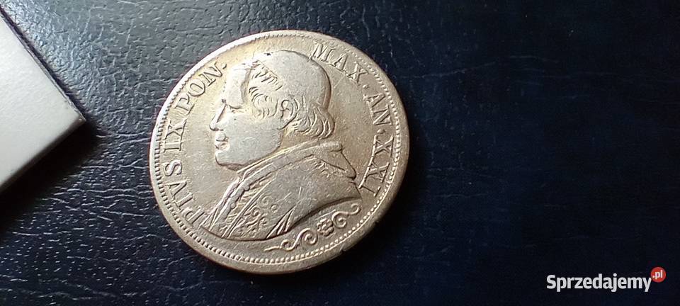Stare monety 1 lir 1866 Włochy srebro Lesko sprzedam