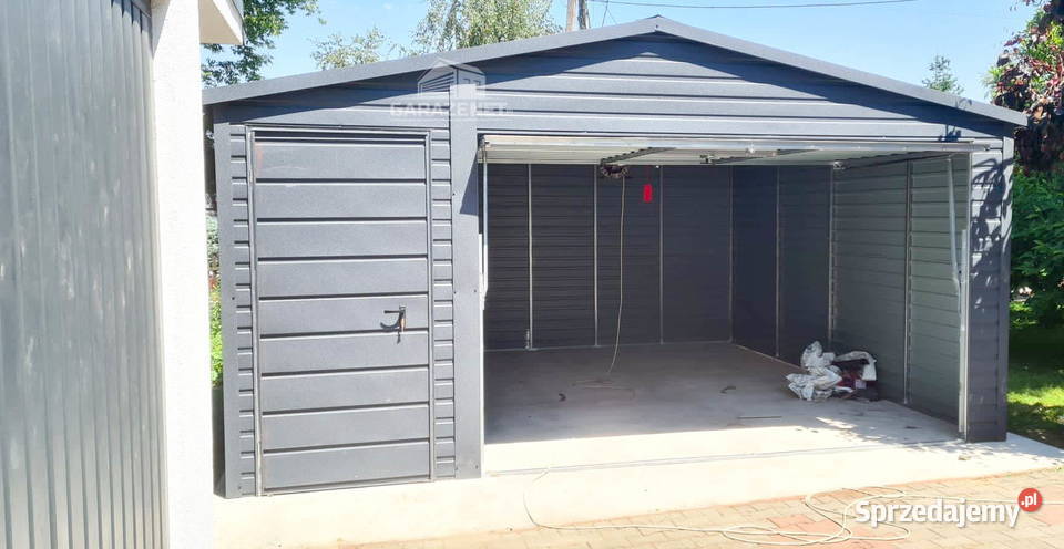 GARAŻ BLASZANY 4m x 5m BRAMA UCHYLNA DRZWI RYNNY Łapanów sprzedam