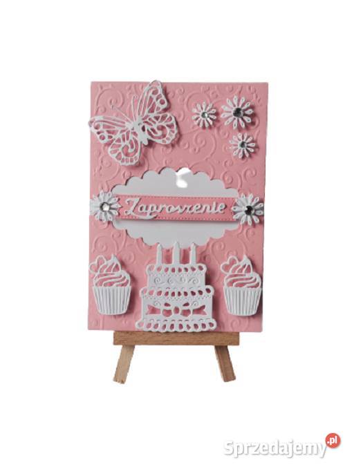 ZAPROSZENIA URODZINY TORT BABECZKI C6 RÓŻ BIEL Poznań sprzedam