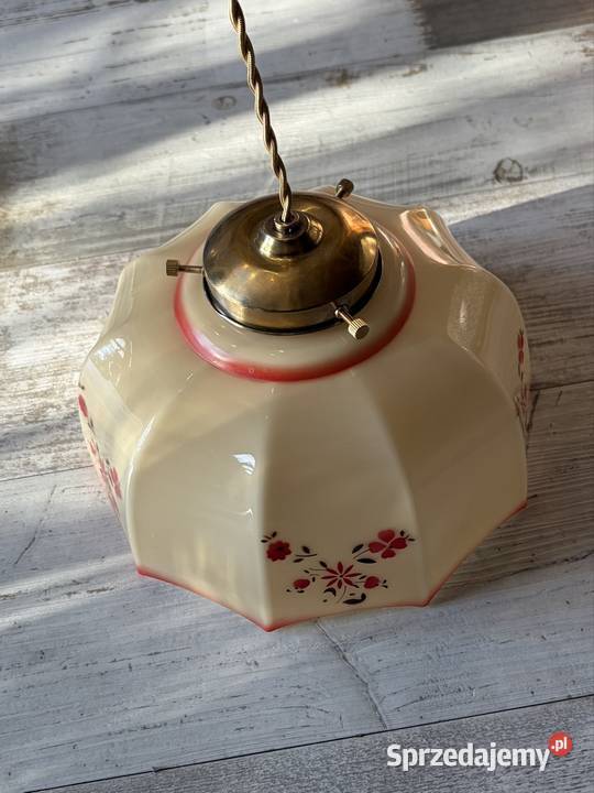 Orginalna stara lampa wisząca z przeciwwagą i Antyki śląskie Chudów