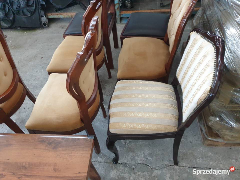 Stylowy Stół krzesła drewno egzotyczne