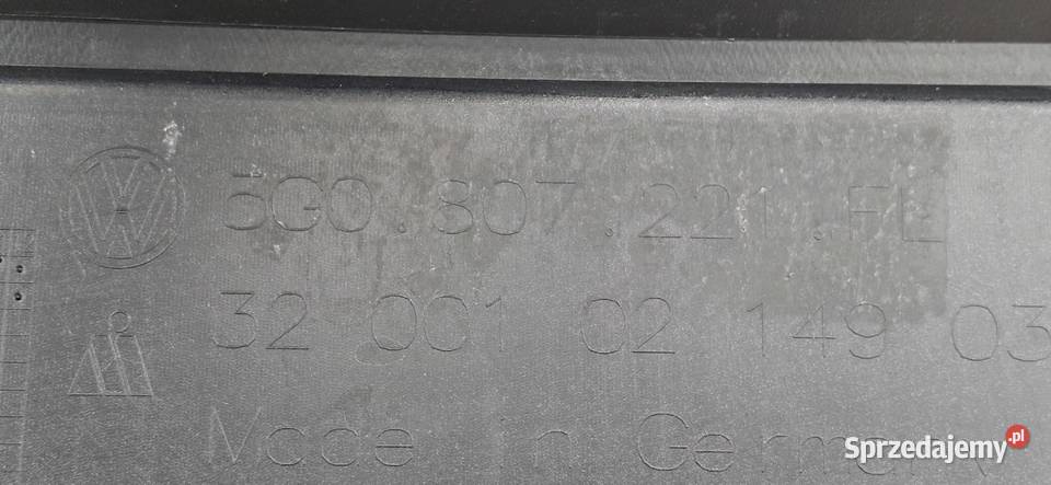 VW GOLF 7 VII ZDERZAK PRZÓD PRZEDNI SPRYSKI PDC Bieleń