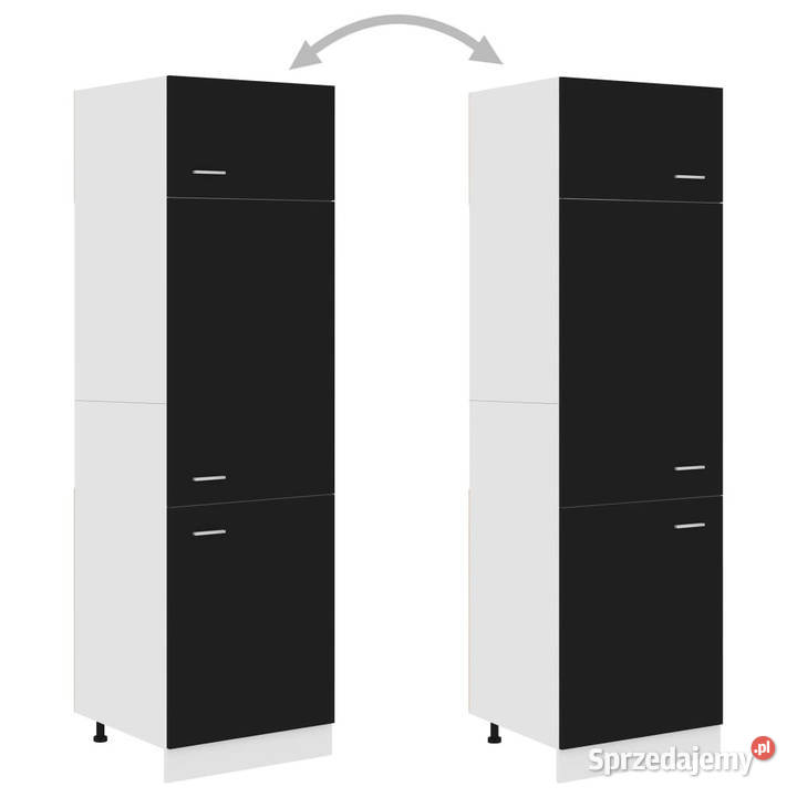 Szafka na lodówkę czarna 60x57x207 materiał Warszawa