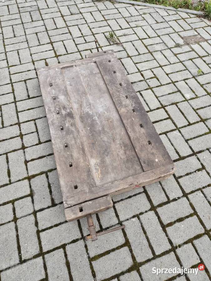 Strugnica imadło stół drewniany zabytek antyk Janów Lubelski