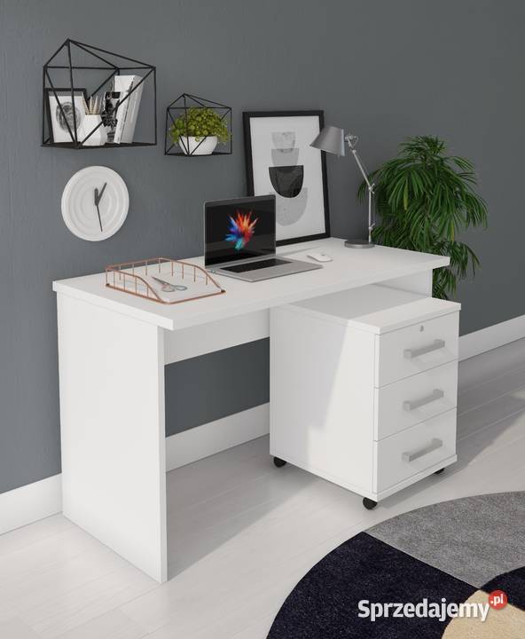 Biurko 138x60x76 białe Nowe dostępne bez Wieruszów