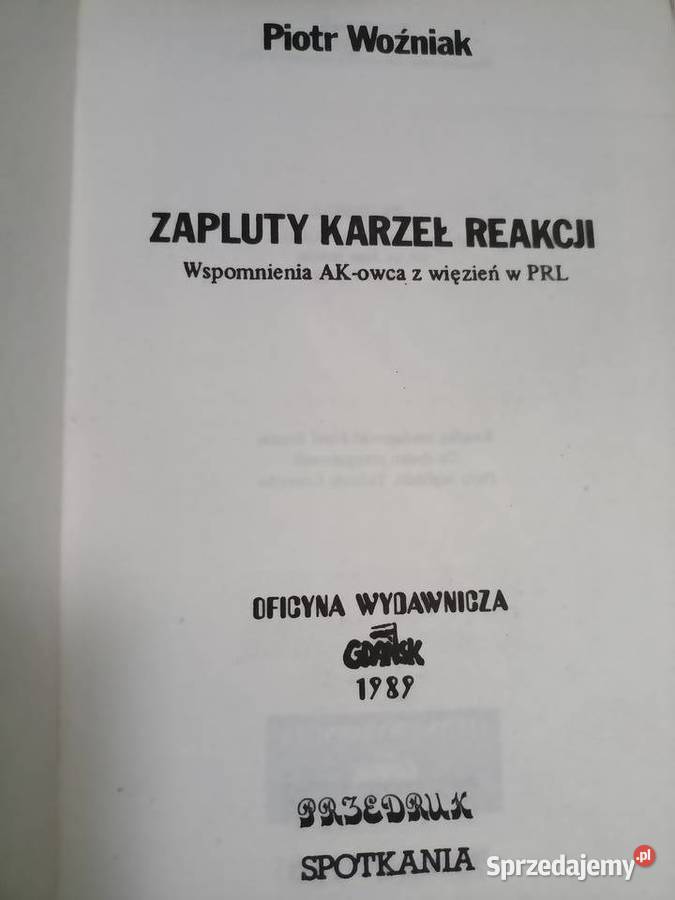 Zapluty karzeł reakcji AK książki Warszawa