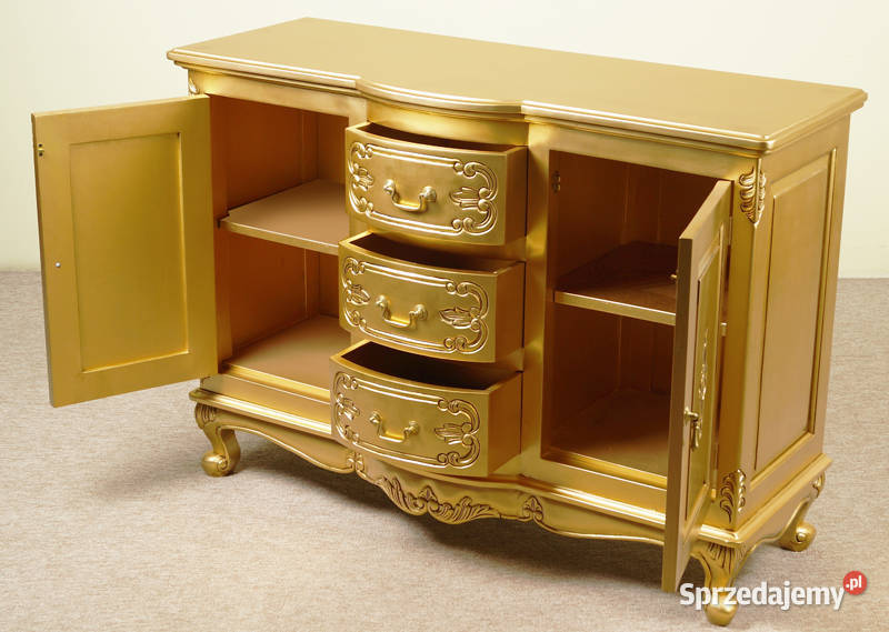 Nowa złota komoda 120 szafka rokoko barok 78325 85cm Września