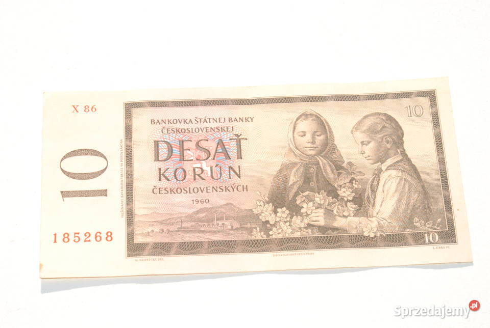 Stary banknot 10 koron Czechosłowacja 1960 antyk Pozostałe śląskie Cieszyn