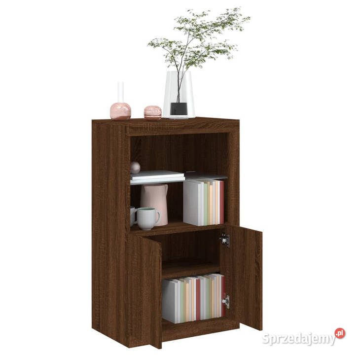 Szafka boczna z LED kolor brązowy dąb materiał sprzedam