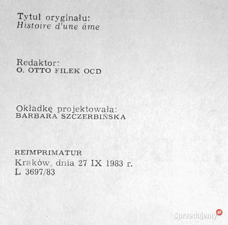 Dzieje duszy św Teresa Dzieciątka Jezus O Otto Pozostałe Chełm