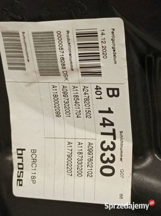 MECHANIZM SZYBY LEWY TYŁ 2478201502 MercedesBenz