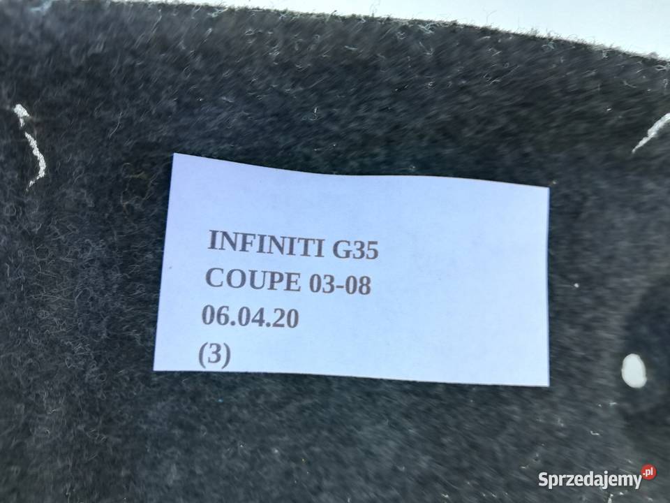 TAPICERKA WYKŁADZINA BAGAŻNIKA INFINITI G35 osobowe Nowy Tomyśl