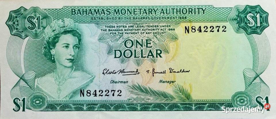BAHAMY 1968P27a1 dolar UNC wysyłka Człuchów